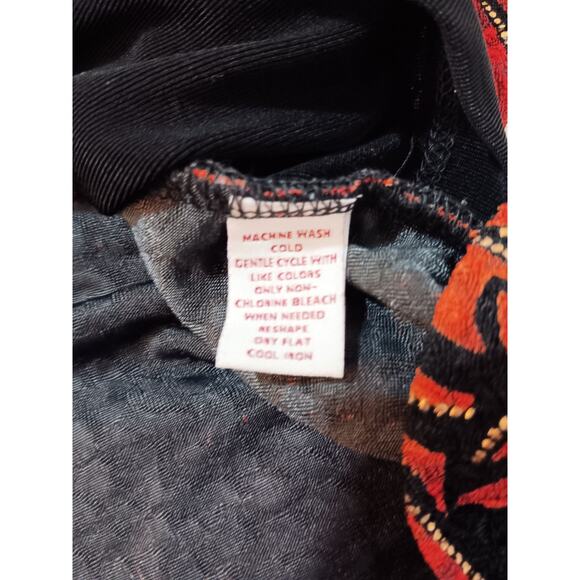 JM COLLECTION Dressy Blouse Top Jacket Combo Petite M Slinky Floral Gold Event - Picture 6 of 9